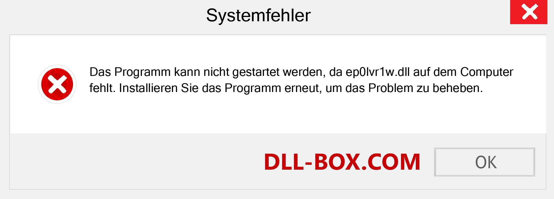 ep0lvr1w.dll-Datei fehlt?. Download für Windows 7, 8, 10 - Fix ep0lvr1w dll Missing Error unter Windows, Fotos, Bildern