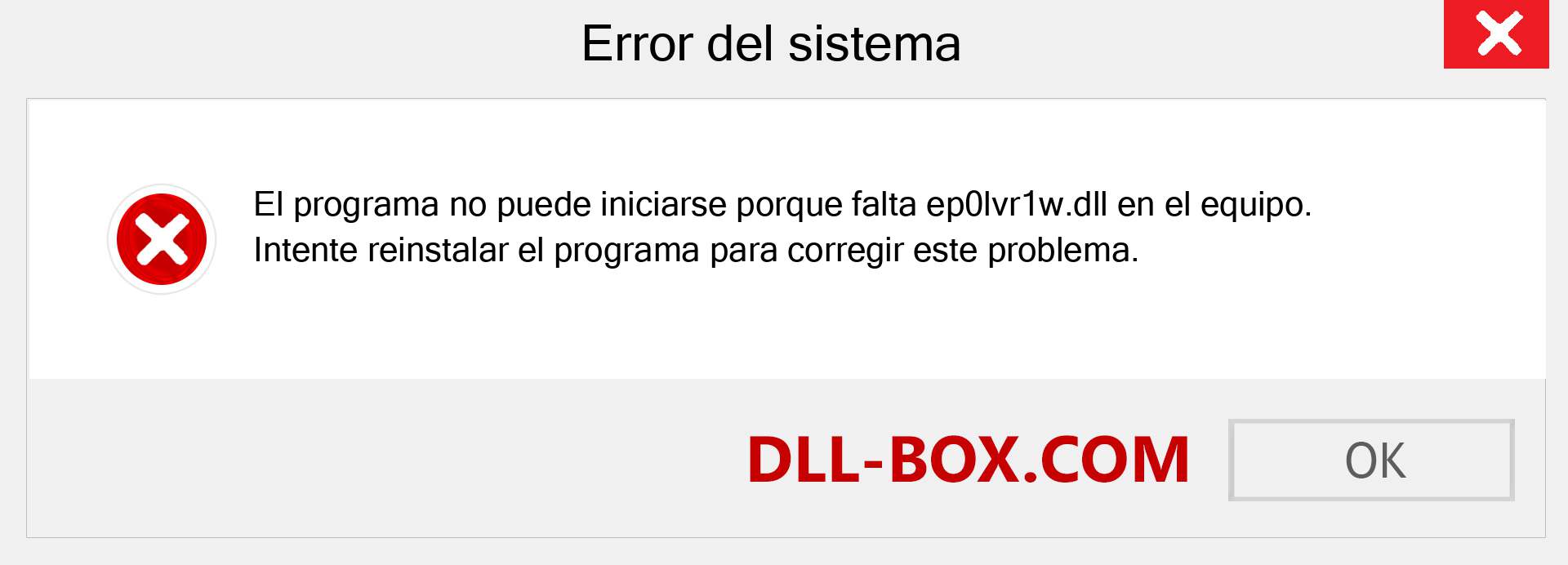 ¿Falta el archivo ep0lvr1w.dll ?. Descargar para Windows 7, 8, 10 - Corregir ep0lvr1w dll Missing Error en Windows, fotos, imágenes