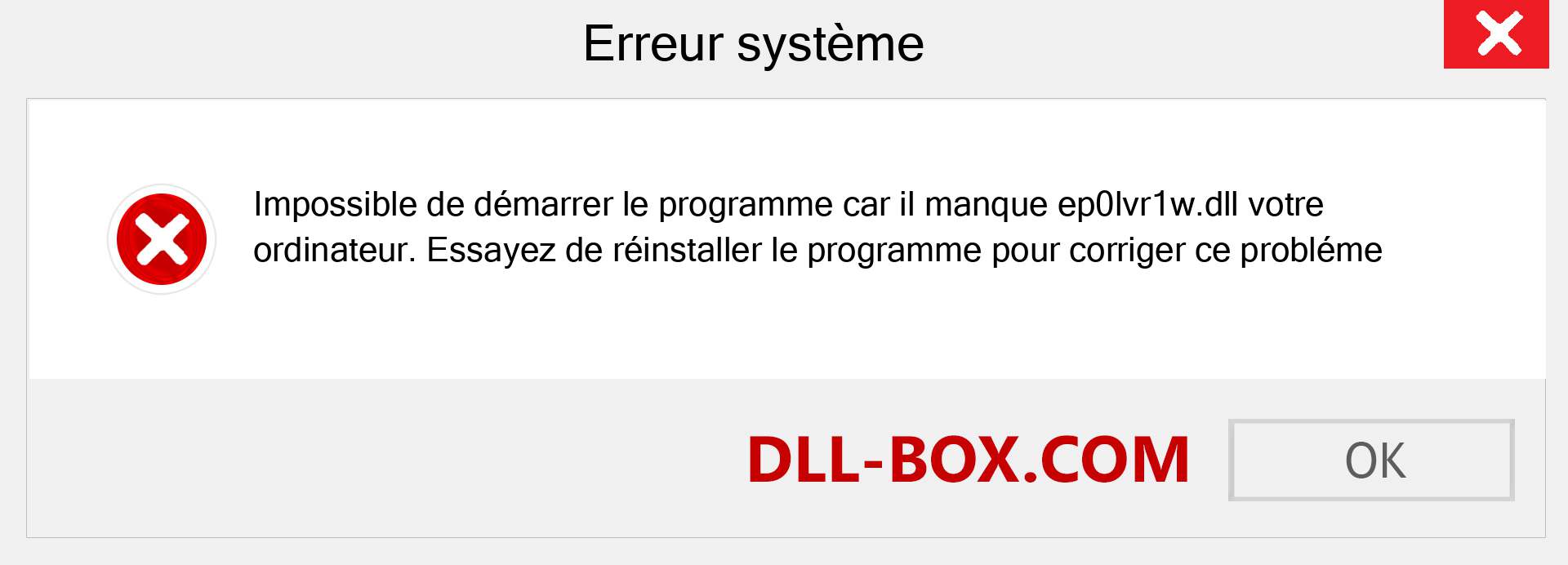 Le fichier ep0lvr1w.dll est manquant ?. Télécharger pour Windows 7, 8, 10 - Correction de l'erreur manquante ep0lvr1w dll sur Windows, photos, images